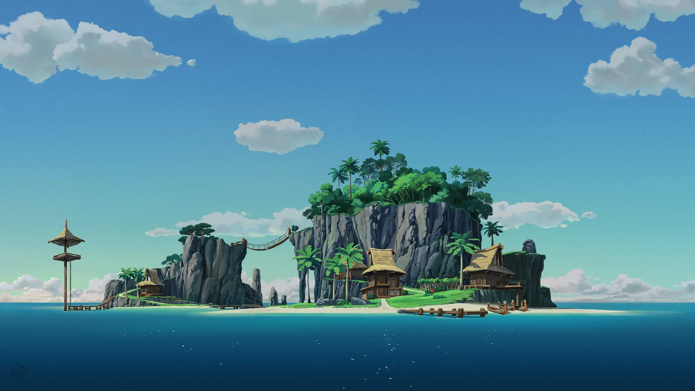 An island in daylight